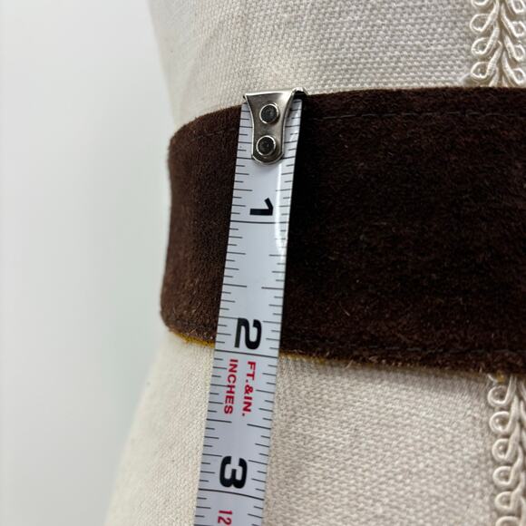 Womens Brown Suede Fringe Belt One Size Two Tone Casual Tie - Picture 6 of 11